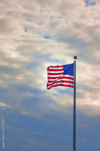 The national flag of the USA (United States of America)