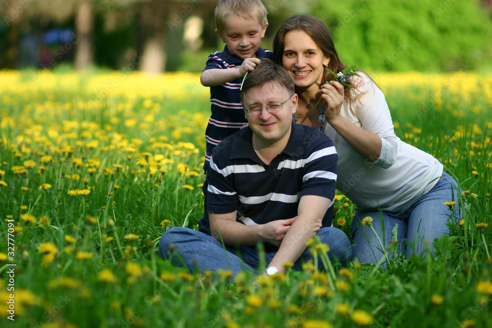 Happy spring family Happy spring family