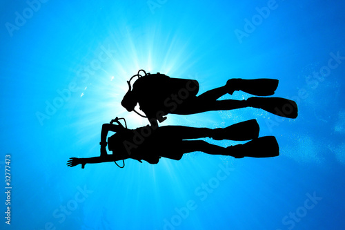 Scuba Divers: Student and Instructor