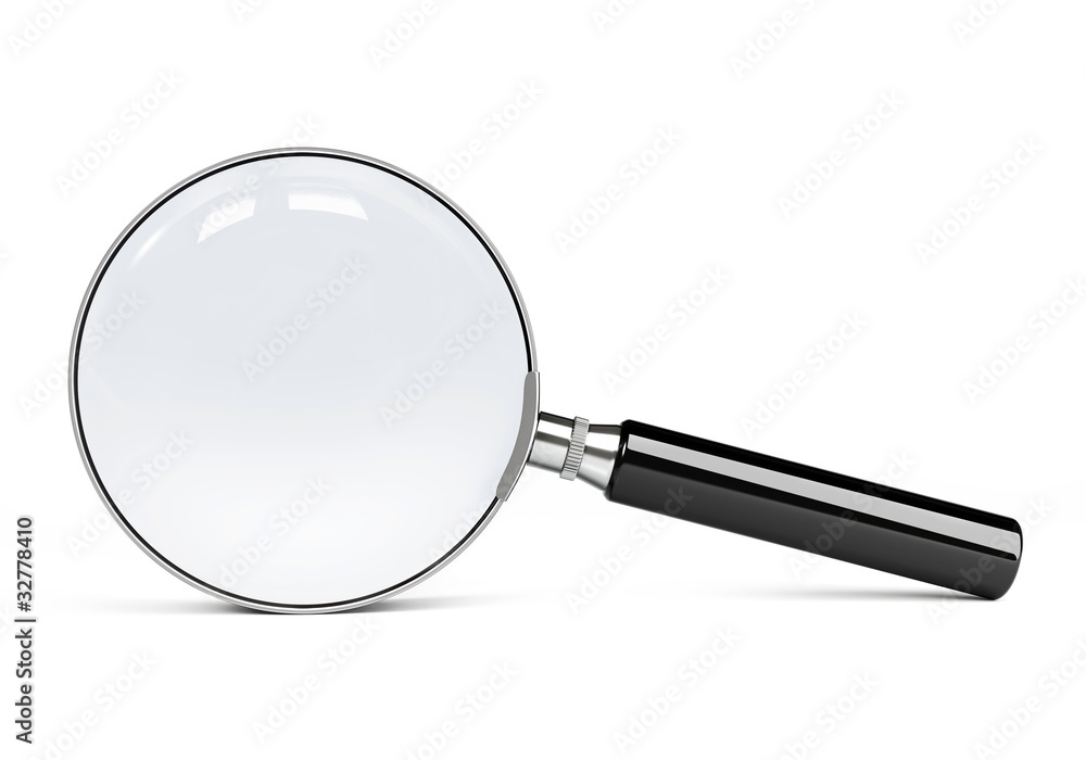 Magnifying glass - front view and standing Magnifying glass - front view and standing
