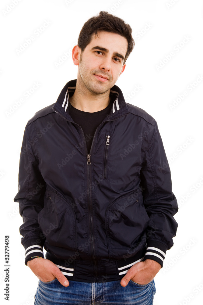 Fototapeta premium young casual man portrait isolated on white background