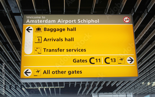 Photography Flughafen Amsterdam - Infoschild