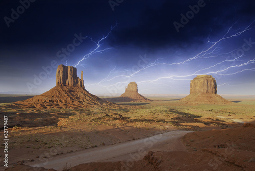 Storm over Monument Valley Rocks