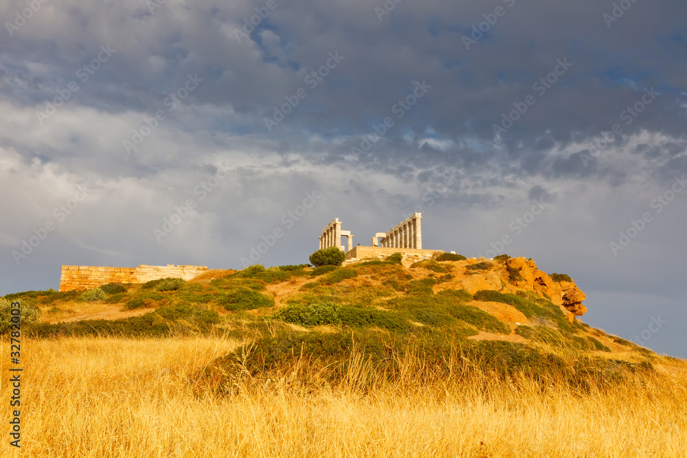 Ruins of Poseidon temple, Greece Ruins of Poseidon temple, Greece