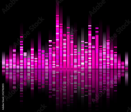 pink digital sound equalize isolated on black background