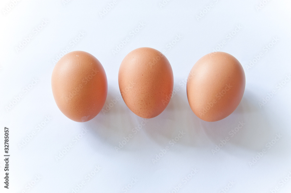 close up three hens eggs close up three hens eggs