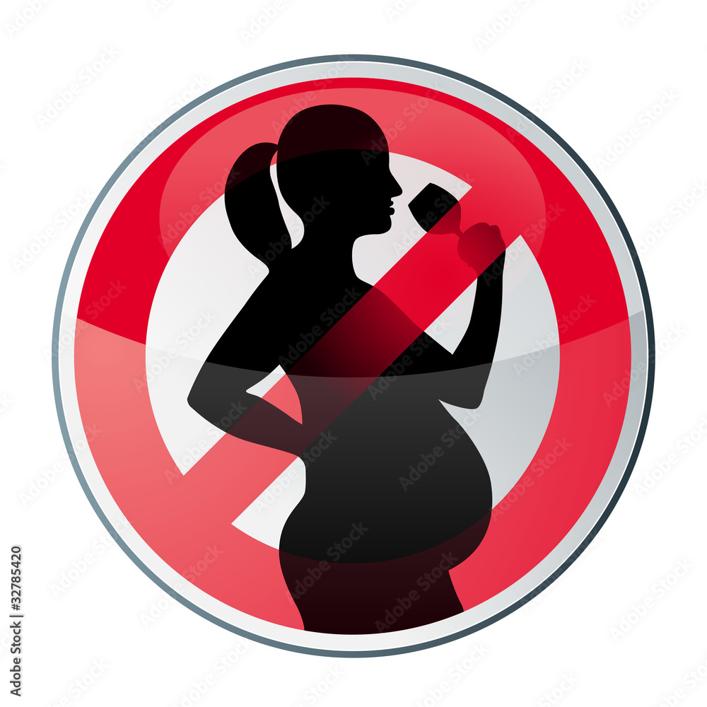 Vecteur Stock interdit aux femmes enceintes de boire de l'alcool