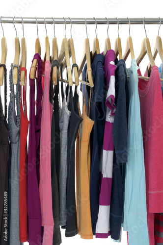 colored Tee Shirts hanging