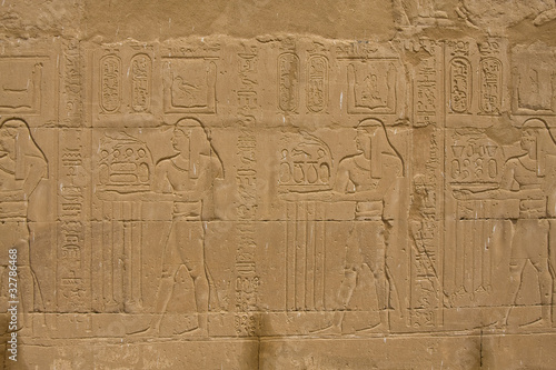 Egyptian reliefs at the Temple of Edfu