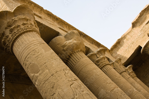 Columns at the Temple of Edfu in Egypt