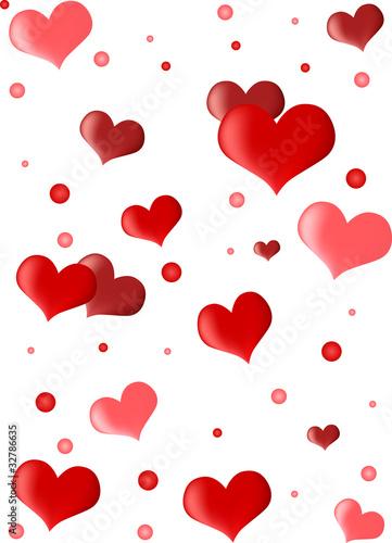 red hearts background illustration