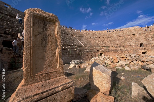 The Amphitheater at the spectacular ruins of Leptis Magna photo