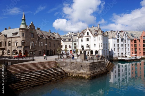 Summer, Sunny view of Alesund Norway
