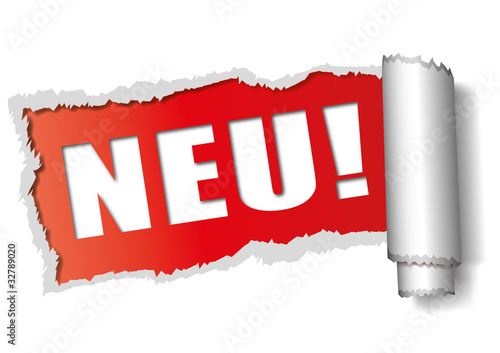 NEU! - aufgerissenes Papier - rot