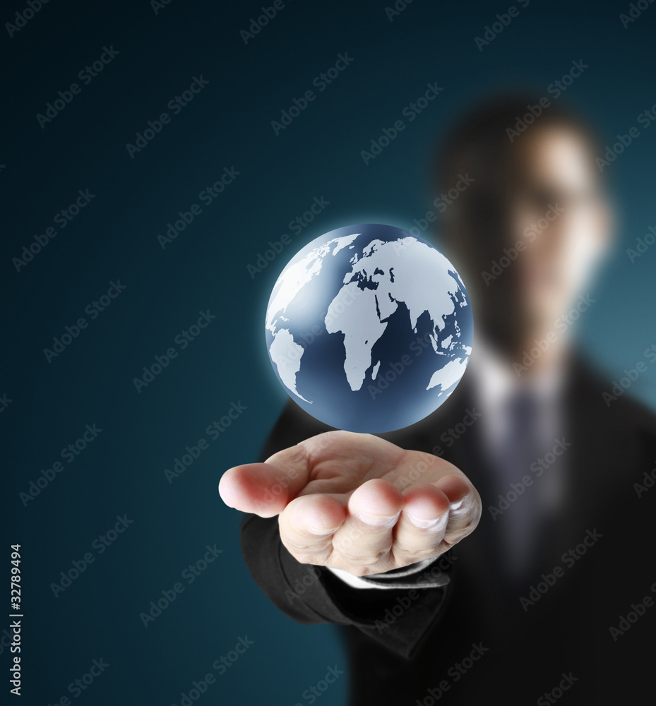 holding a glowing earth globe in his hands holding a glowing earth globe in his hands