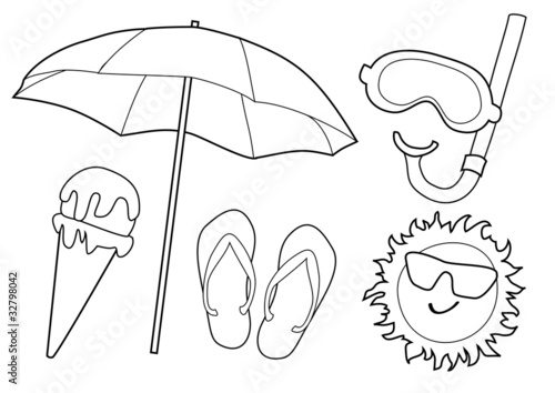 Coloring book - at the beach