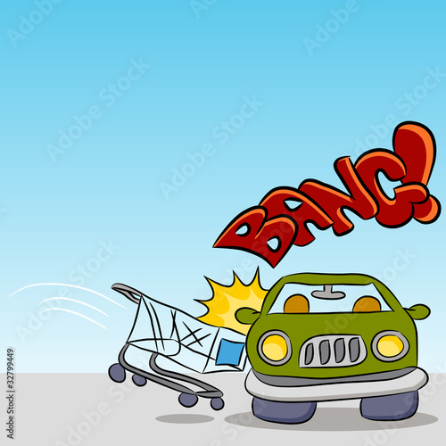 Shopping Cart Damaging Car