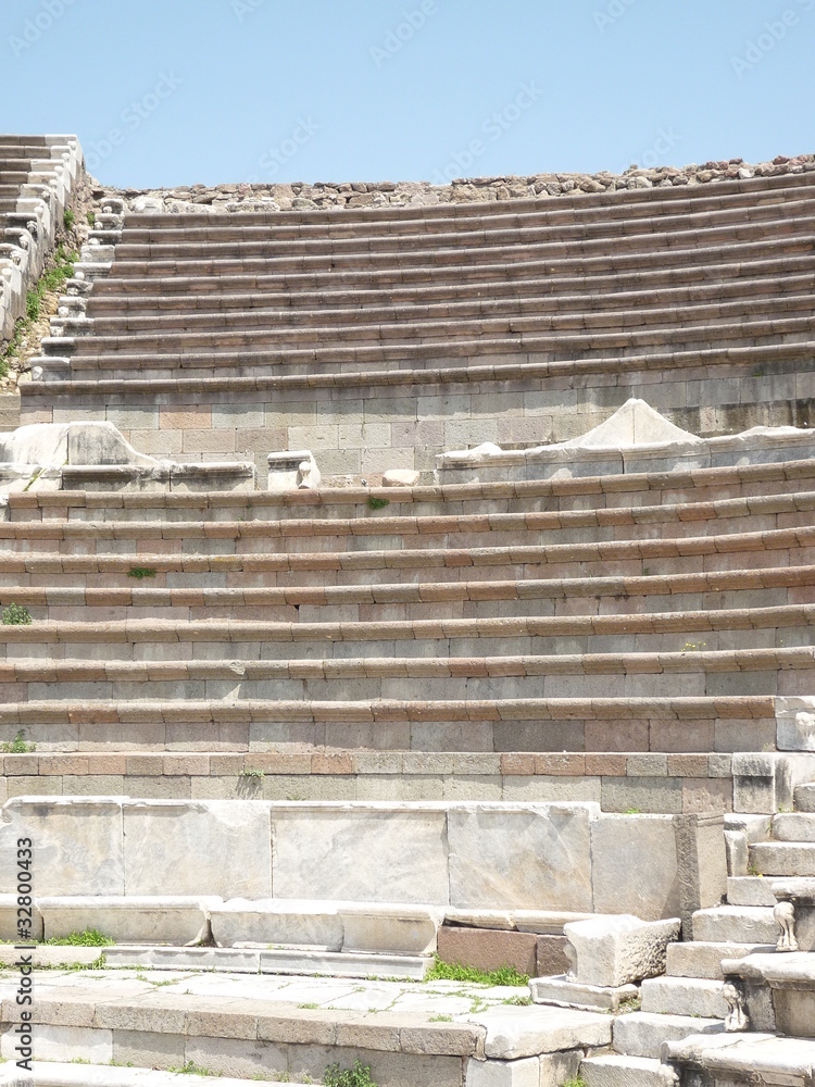 Asclepion stone Amphitheater seats and steps in Turkey Asclepion stone Amphitheater seats and steps in Turkey