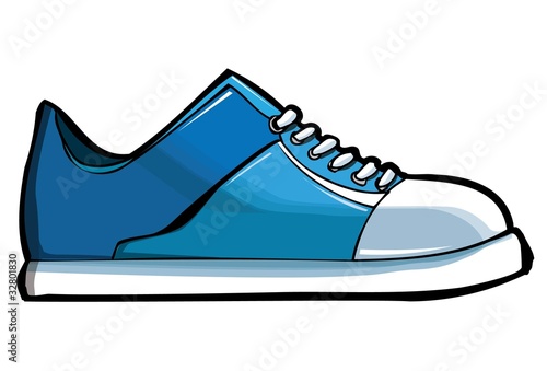 Blue sneaker or trainer