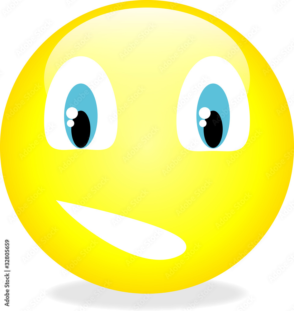Fototapeta premium Vector smiley yellow emoticon.