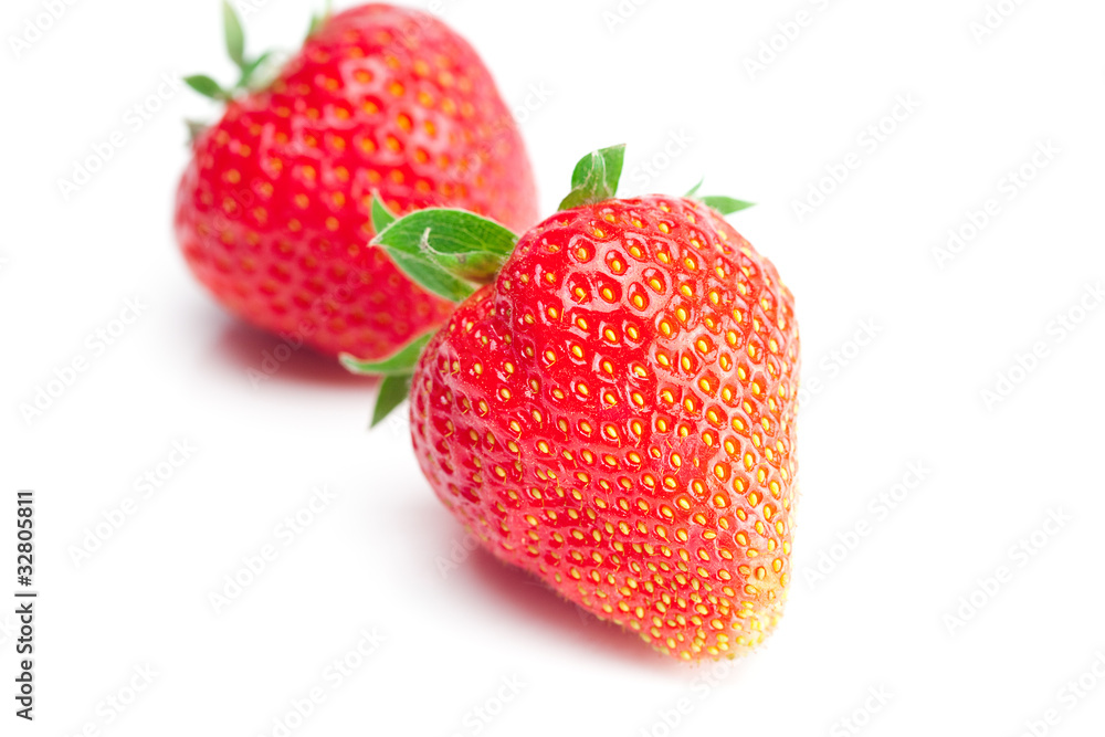 big juicy red ripe strawberries isolated on white big juicy red ripe strawberries isolated on white