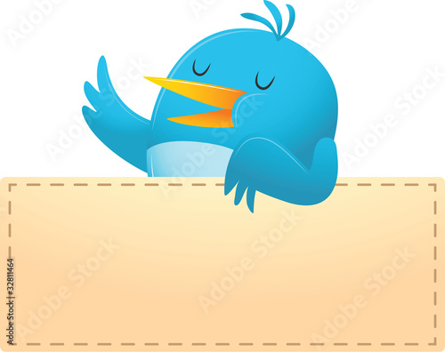 Blue Bird with blank banner