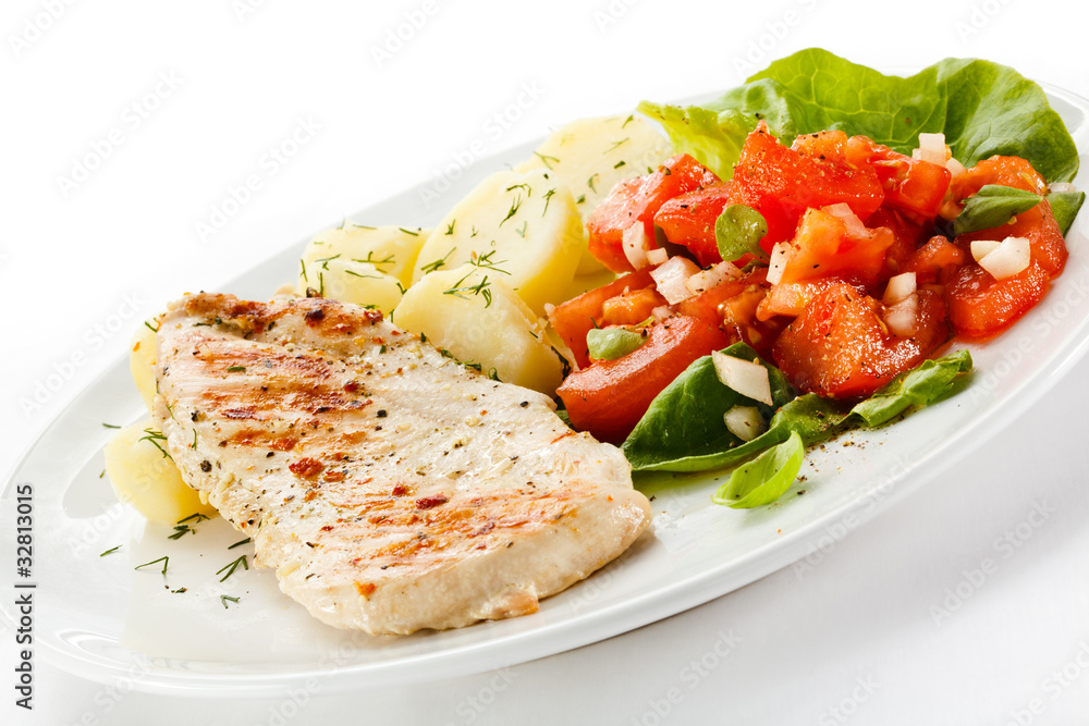 Grilled turkey fillet and vegetables Grilled turkey fillet and vegetables