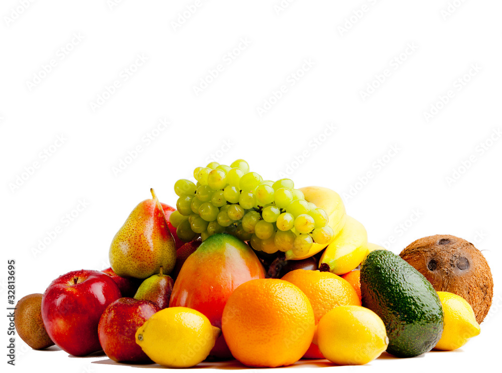 Fresh fruits isolated on a white Fresh fruits isolated on a white