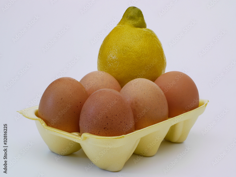 Lemon with Eggs - obrazy, fototapety, plakaty 