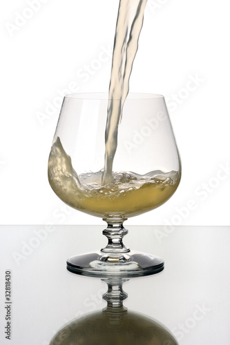 Glass goblet, isolated.