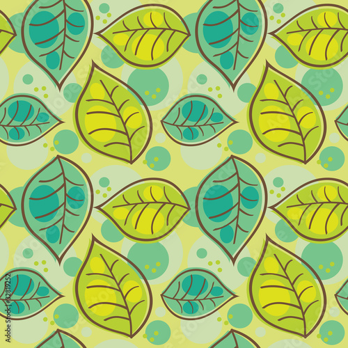 .Seamless pattern with summer leafs
