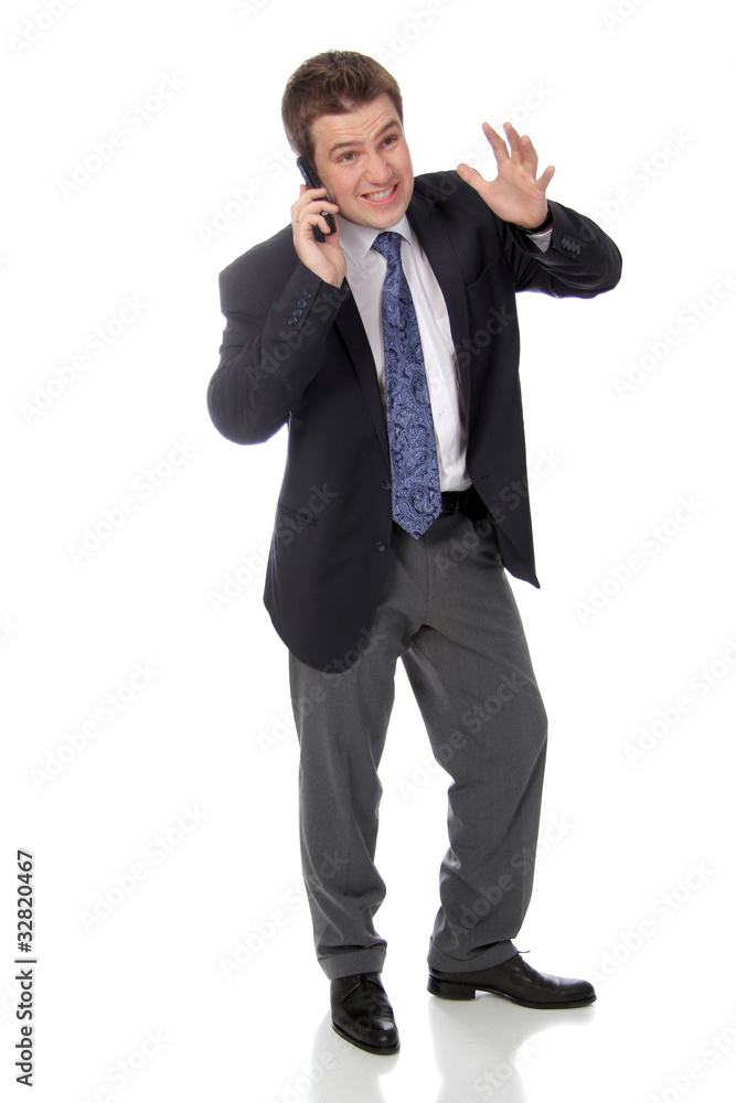 business man and calling by phone