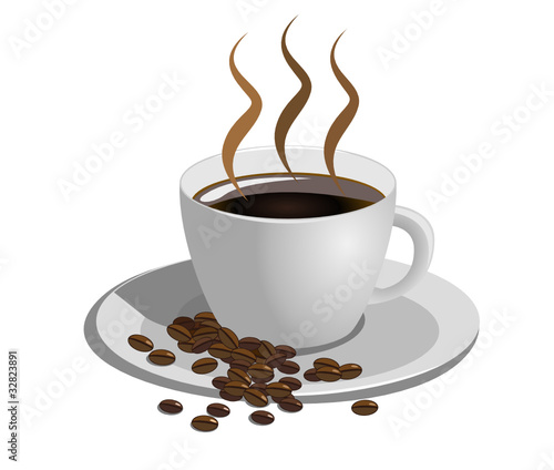 Coffee cup on white background