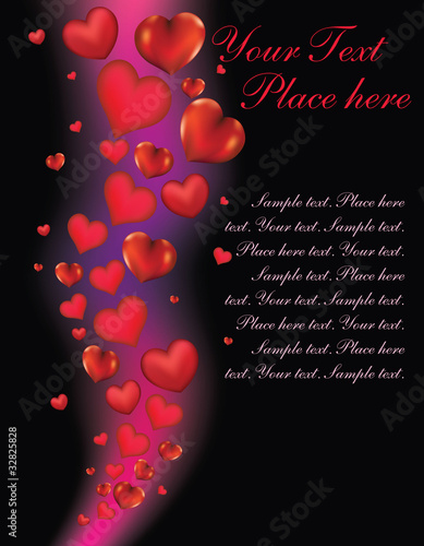 Holiday card with hearts