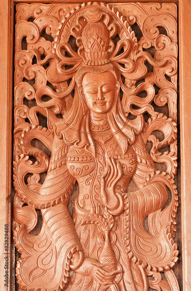 Woodcut of Goddess of Mercy