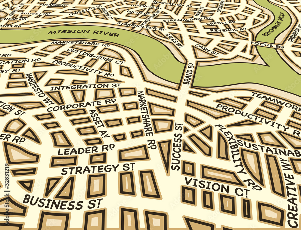 Obraz premium Angled success map