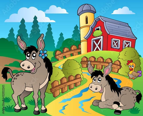 Country scene with red barn 8