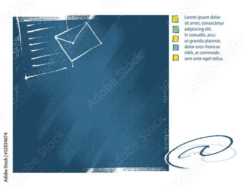 Blue artistic background design with at-sign symbol