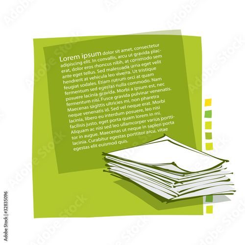 page layout design - incl. stack of paper icon (contains transpa
