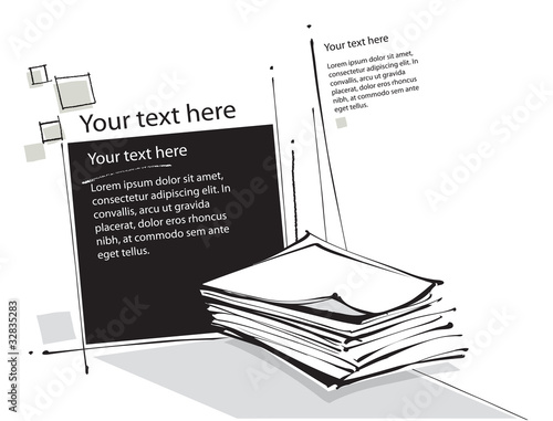 Documents symbol (page layout, background, vector)