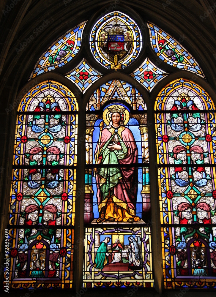 Vitrail de l'église Saint-Germain-l'Auxerrois à Paris