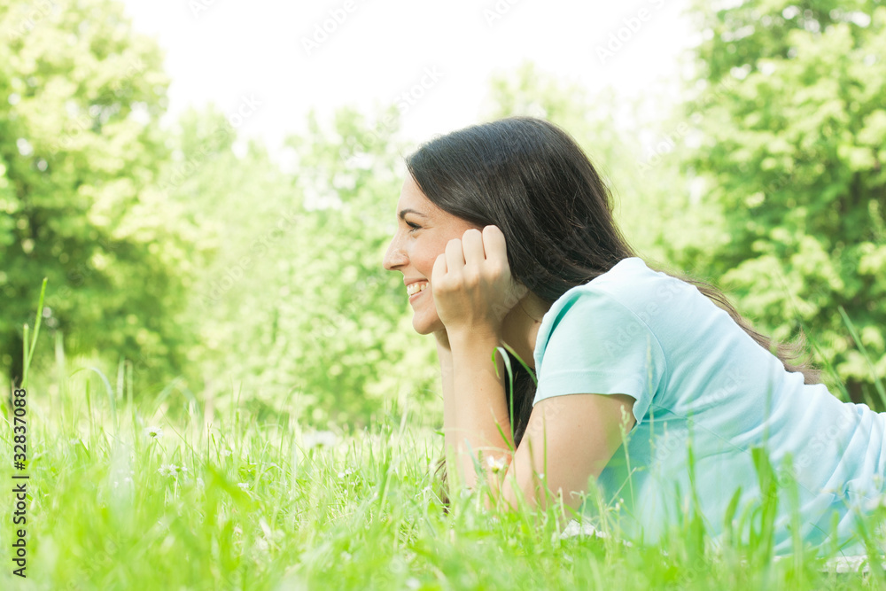 Young beautiful girl enjoying the nature Young beautiful girl enjoying the nature