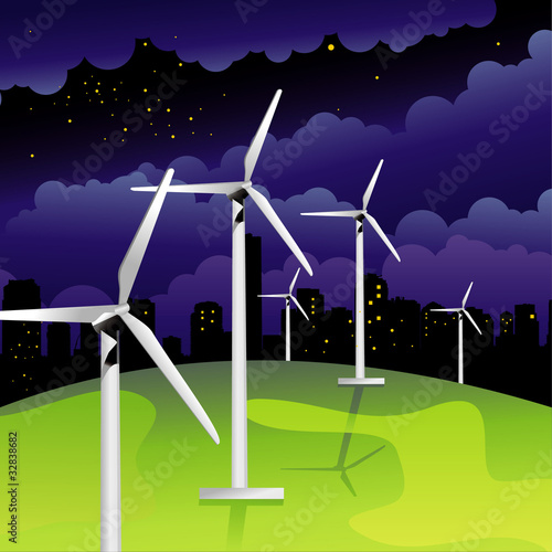 molinos de viento en vector