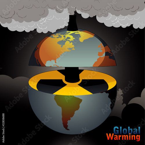 tierra nuclear en vector