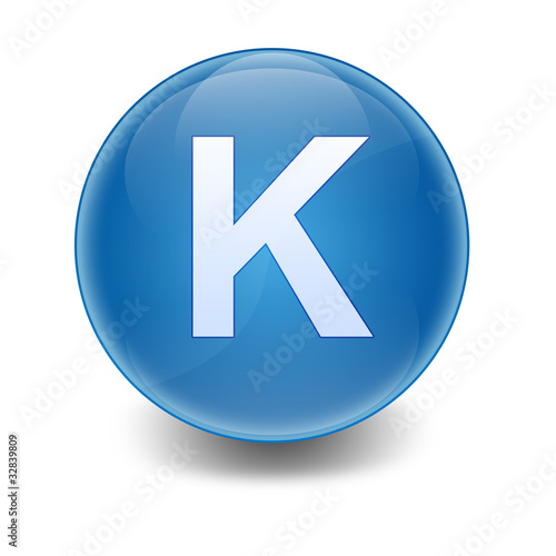 Free Download Esfera brillante azul con letra K - GFXLoad