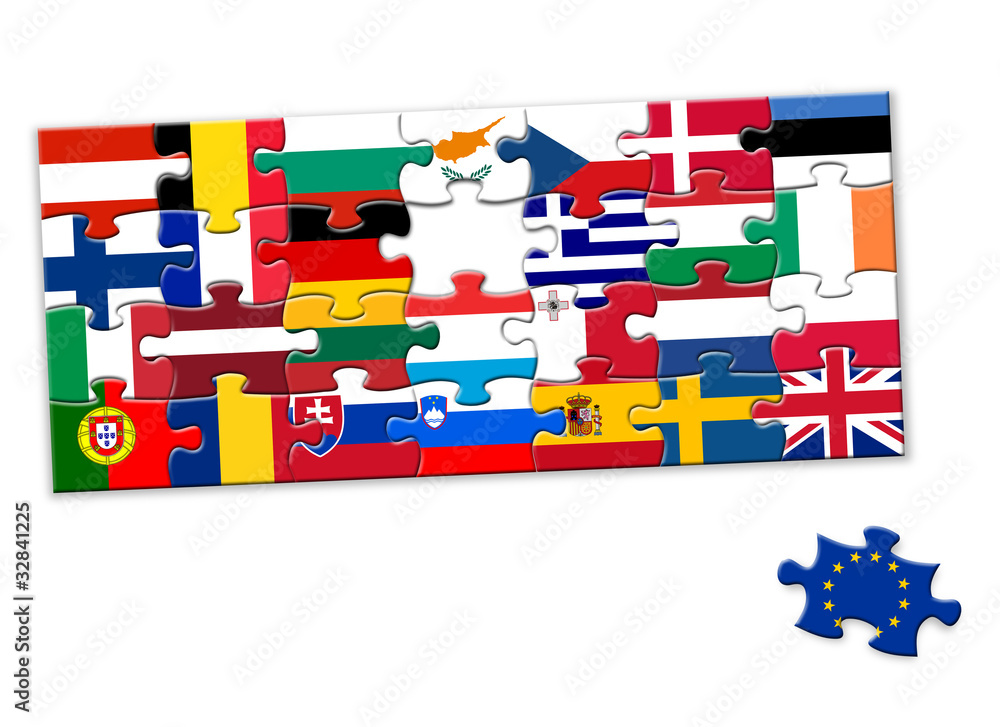 European Union Jigsaw Puzzle (eu flags countries member states) Stock  Illustration | Adobe Stock