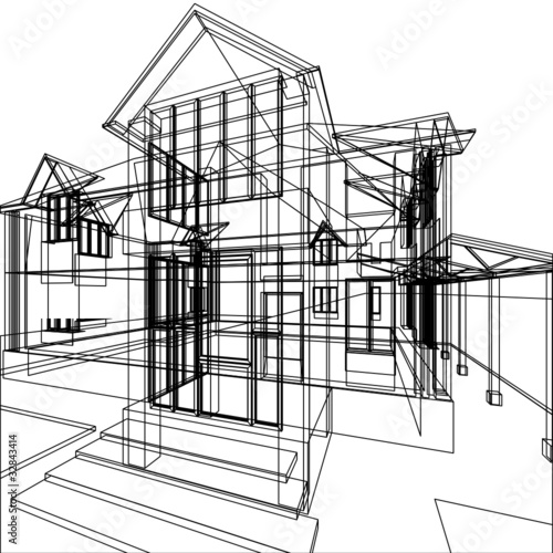 Abstract sketch of house