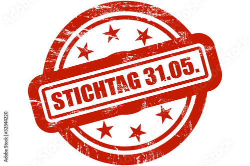 Sternen Stempel rot STICHTAG 31.05.