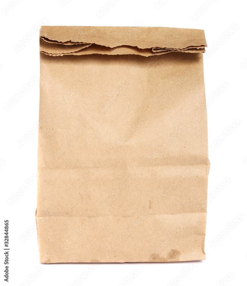 Brown paper bag isolated on white Brown paper bag isolated on white