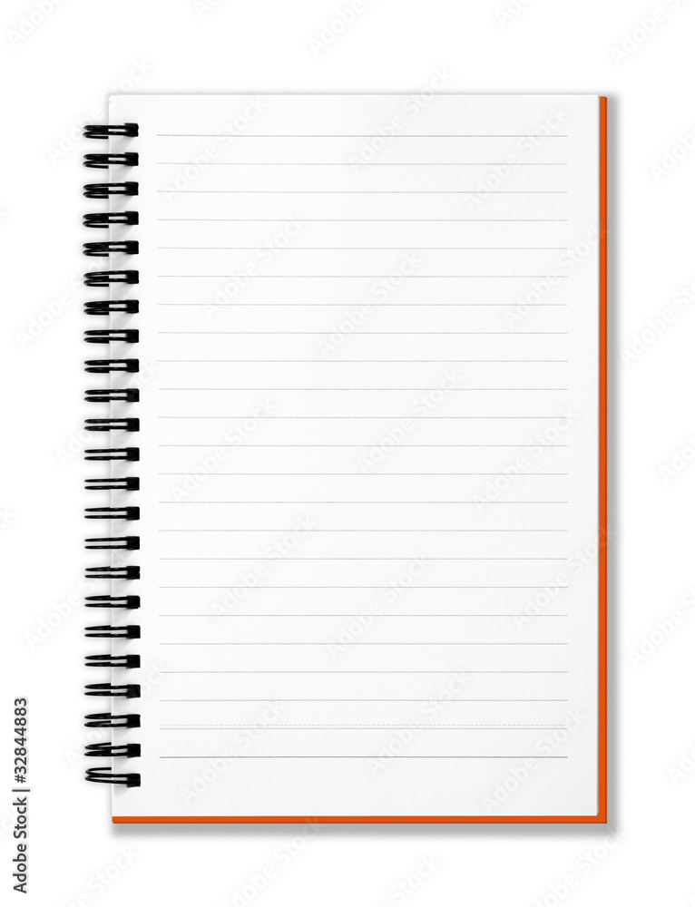 isolated white notebook on white background isolated white notebook on white background